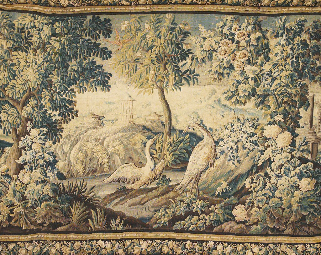 Landscape With Three Trees And Birds
