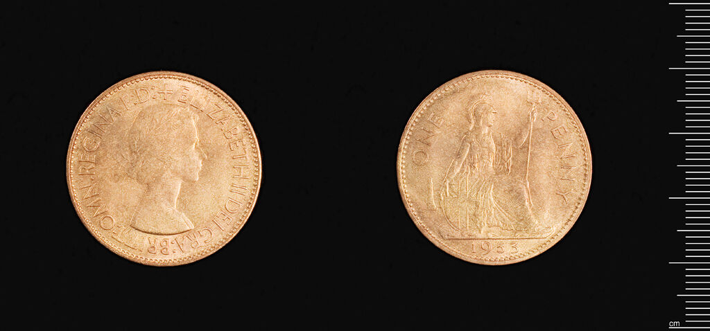 British Coronation Coin: Elizabeth Ii, One Penny