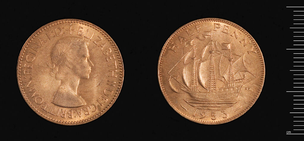 British Coronation Coin: Elizabeth Ii, Halfpenny