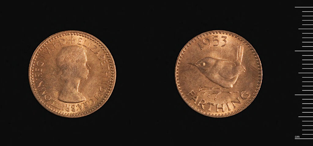 British Coronation Coin: Elizabeth Ii, One Farthing
