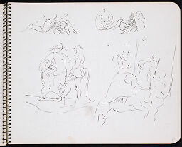 Figure Studies With Sketch Of Woman On Carousel Horse; Verso: Figure Studies And Sketch Of Amusement Park Ride