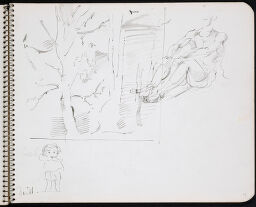 Sketches With Study Of Tree, Seated Man, And Small Girl; Verso: Figure Studies With Sketches Of Arms