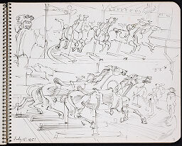 Studies Of Carousel; Verso: Sketches Of Carnival Attraction Posters