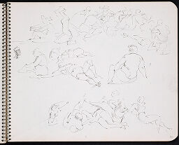 Figures On Beach Listening To Man Playing Guitar; Verso: Figure Studies With Sketch Of Man Playing Guitar