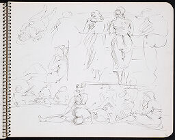 Figure Studies; Verso: Studies Of Figures On Beach With Sketch Of Beach Cabana And A Sketch Of 