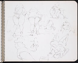 Studies Of Figures On Beach; Verso: Studies Of Figures On Beach With Lifeguard