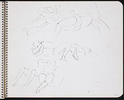 Studies Of Figures On Beach; Verso: Sideshow Sketches