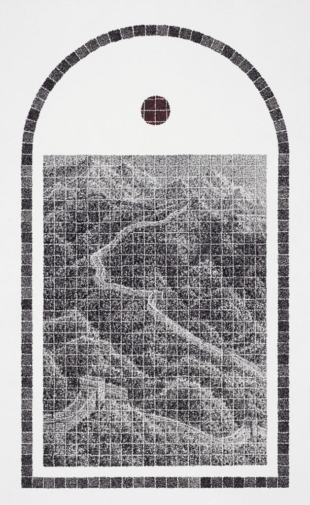 The Great Wall Snaking Through The Mountains, From The Series 