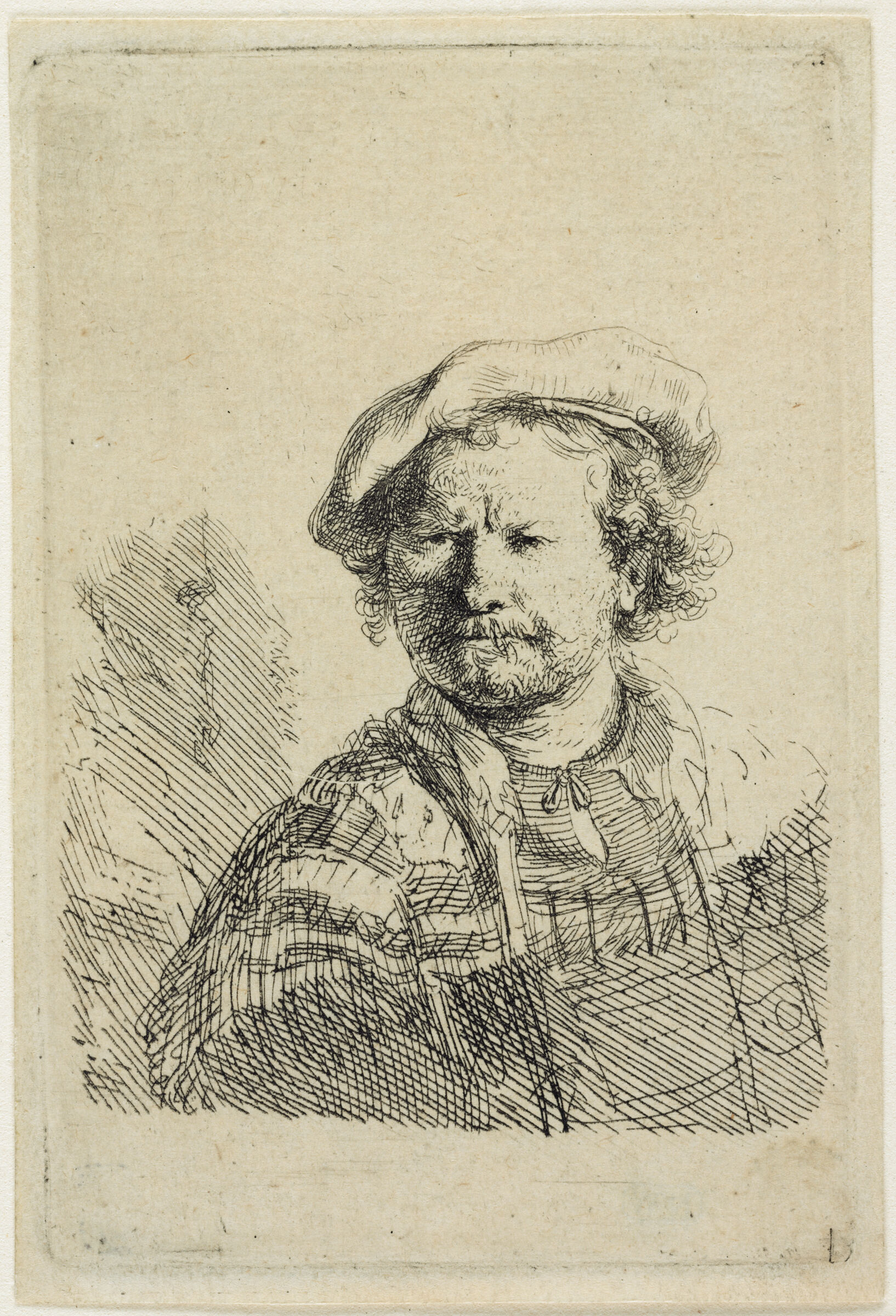 Self-Portrait In A Flat Cap And Embroidered Dress