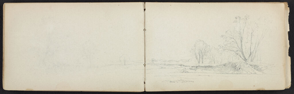 Partial Landscape; Verso: Blank Page