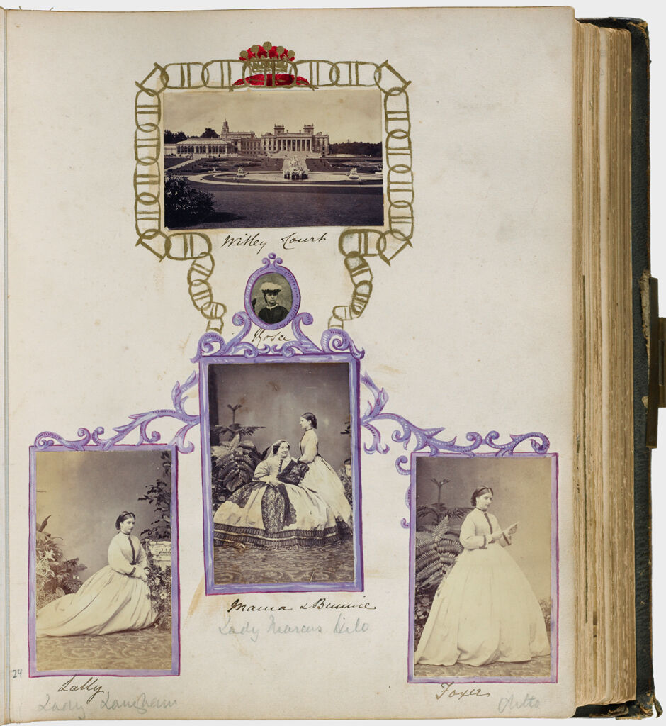 Untitled (Five Photographs, Top, Witley Court; Oval In Center, Rosa; Bottom Left, Sally; Center, Mama And Bunnie; Bottom Right, Foxie)