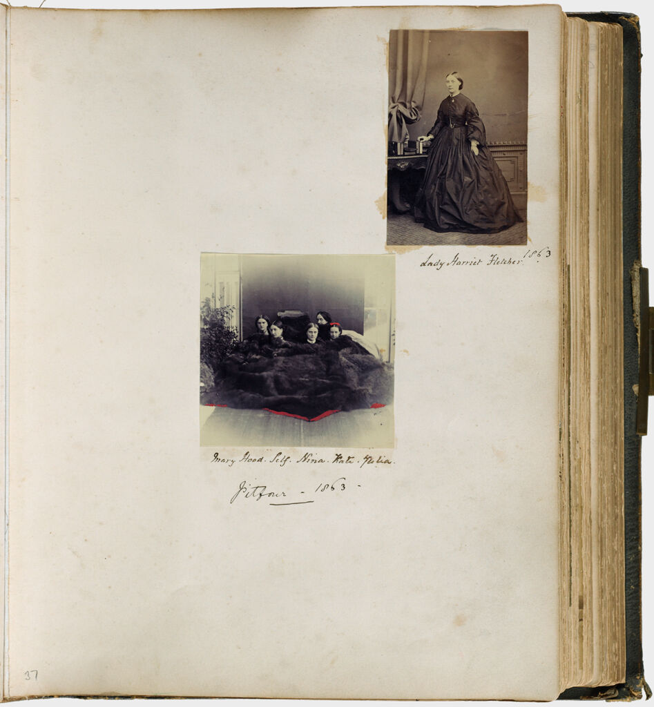 Untitled (Pitfour - 1863, Two Photographs, Top, Lady Harriet Fletcher, 1863); Center, Mary Hood, Self (Lady Filmer), Kate Julia)