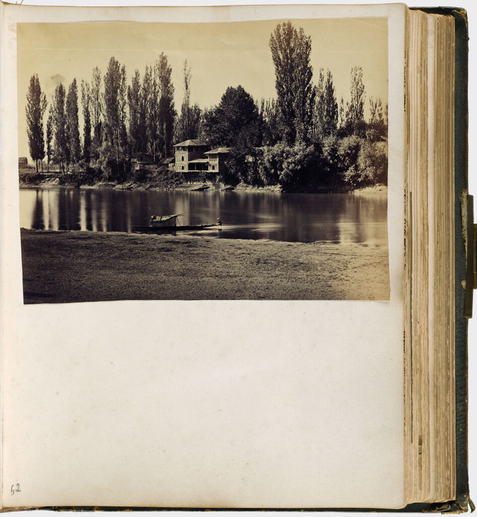 Untitled (River View With Boat In Foreground, Building On Far Bank, Possibly Kashmir, Jhelum River)