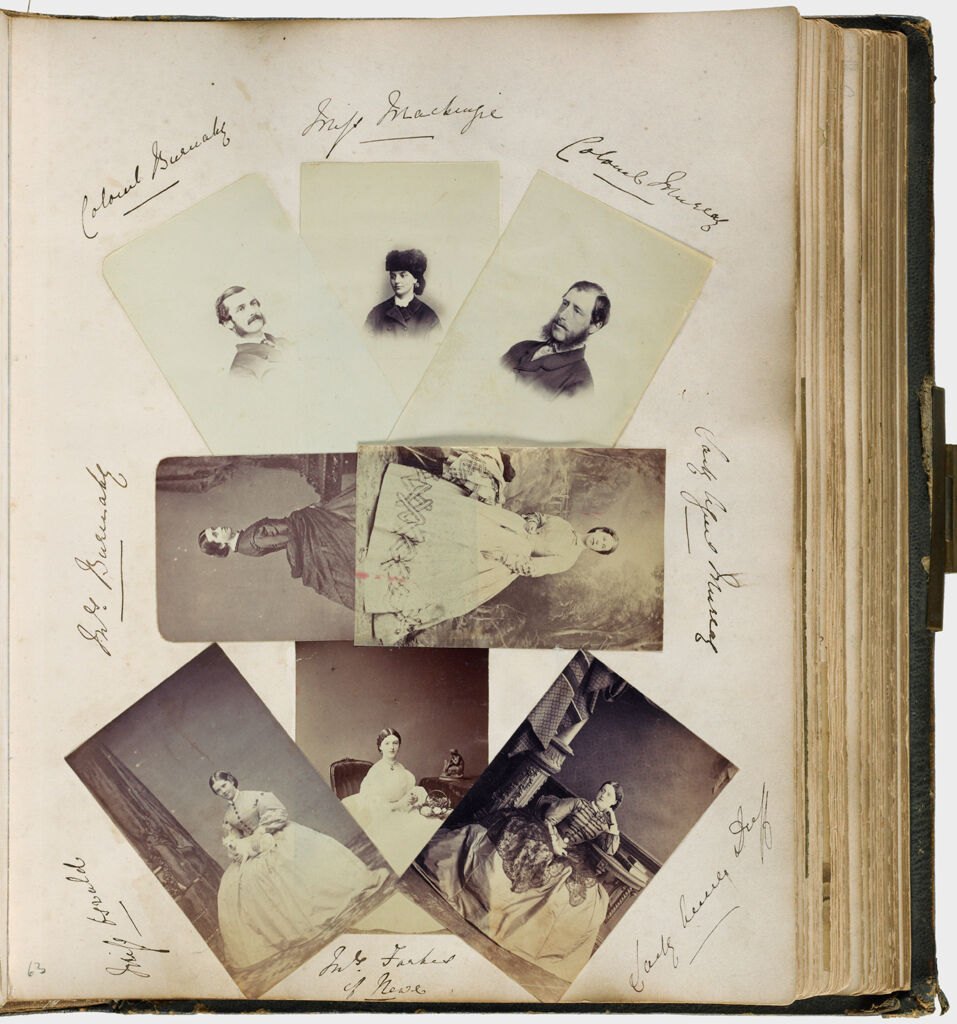 Untitled (Eight Photographs, Clockwise From Upper Left, Colonel Burnaby; Miss Mackenzie; Colonel Murray; Lady Alfred Murray; Lady ? Duff; Mrs. Farher(?) Of Howe; Miss Oswald; Mrs. Burnaby)