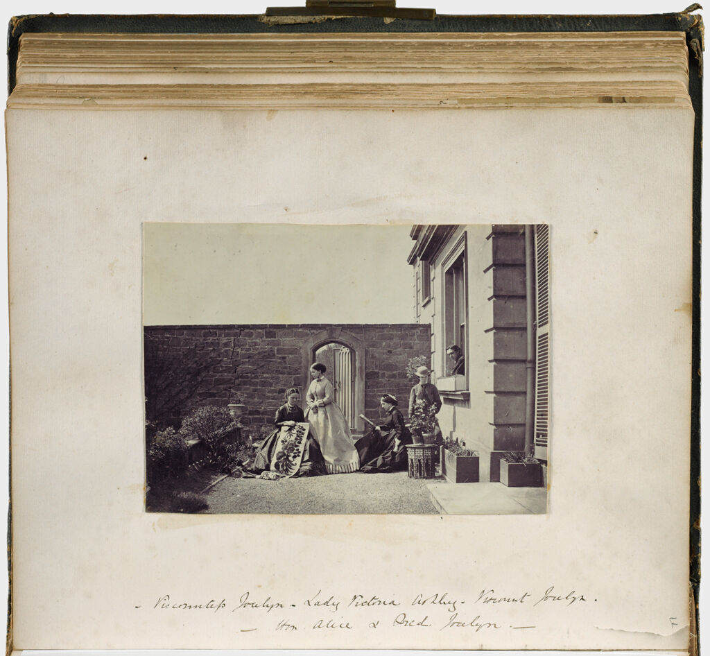 Untitled (Scene In Courtyard, Viscountess Jocelyn; Lady Victoria Ashley; Viscount Jocelyn; Hon. Alice & Fred Jocelyn)