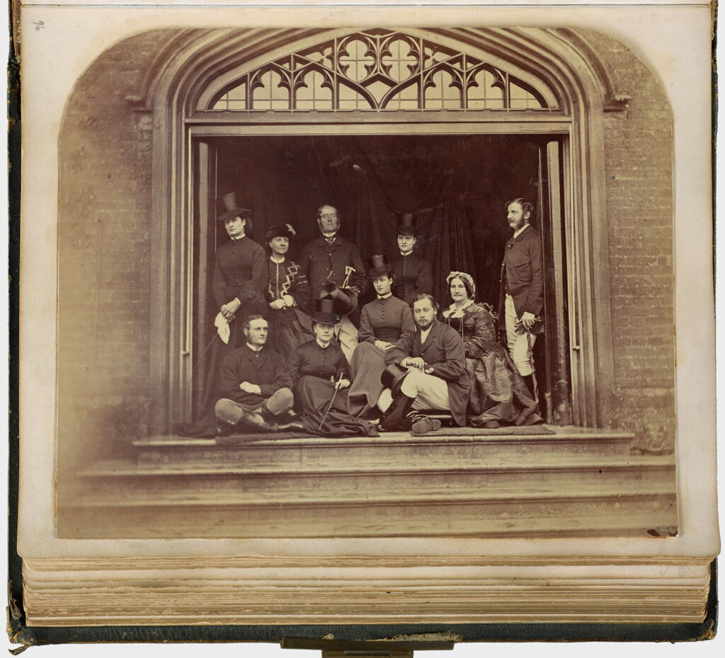Untitled (Group Photograph At Cumberland Lodge, C. 1868, Sitters Include Lady Mary Filmer; The Prince And Princess Of Wales; Viscount And Viscountess Bridport; Verso: Three Photos; Prince Of Wales, George, Duke Of Cambridge; Duke Of Mecklenburgh)
