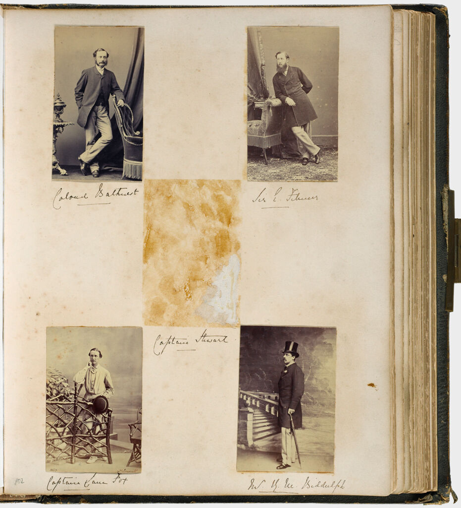 Untitled (Four Photographs, Colonel Bathurst; Sir E. Filmer; Mr. (?) Biddulph; Captain Lane Fox; Center Photograph Of Captain Stewart Is Missing)