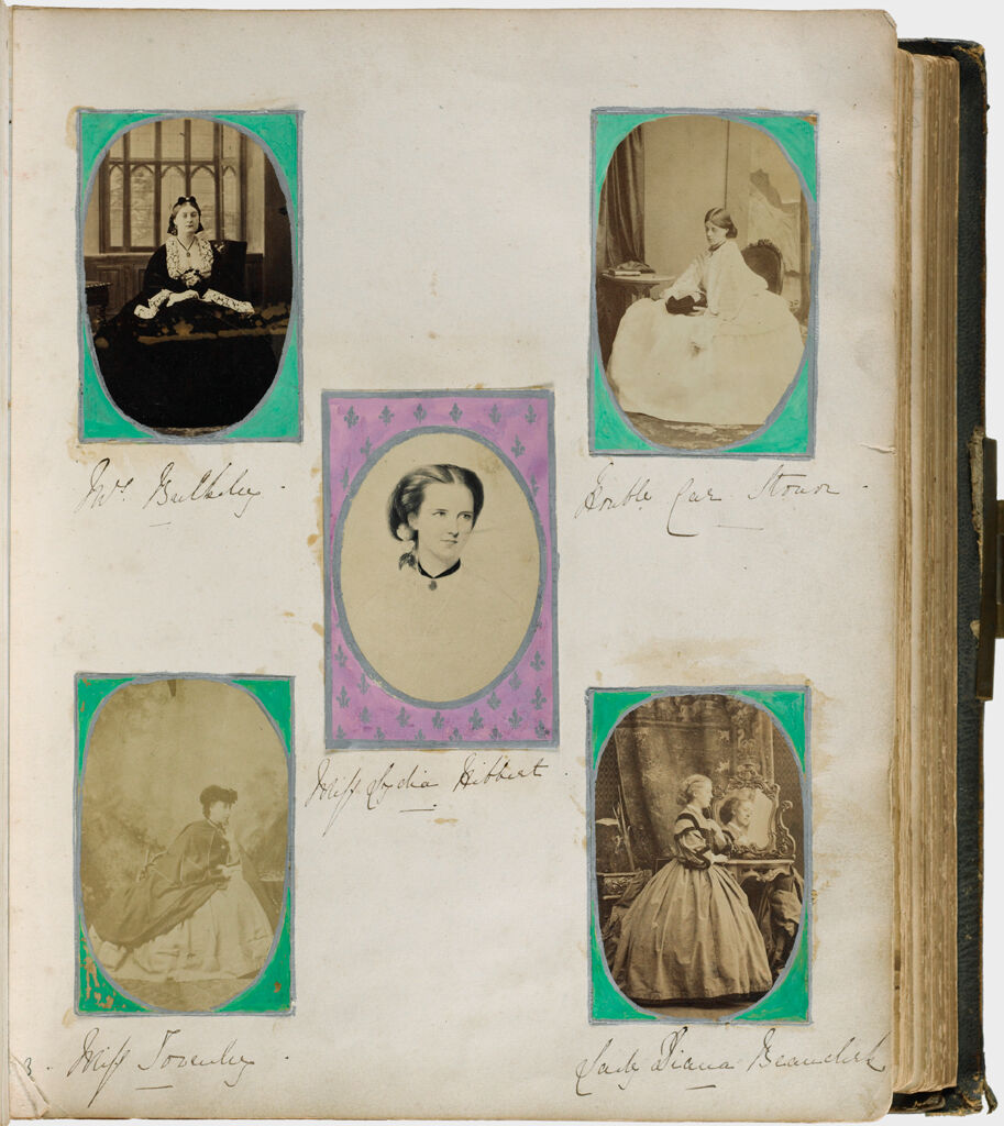 Untitled (Five Photographs Clockwise From Top Left, Mrs. Bulkley; Hon. Catherine Stonor; Lady Diana Beauclerk; Miss Towneley; Center, Miss Lydia Hibbert)