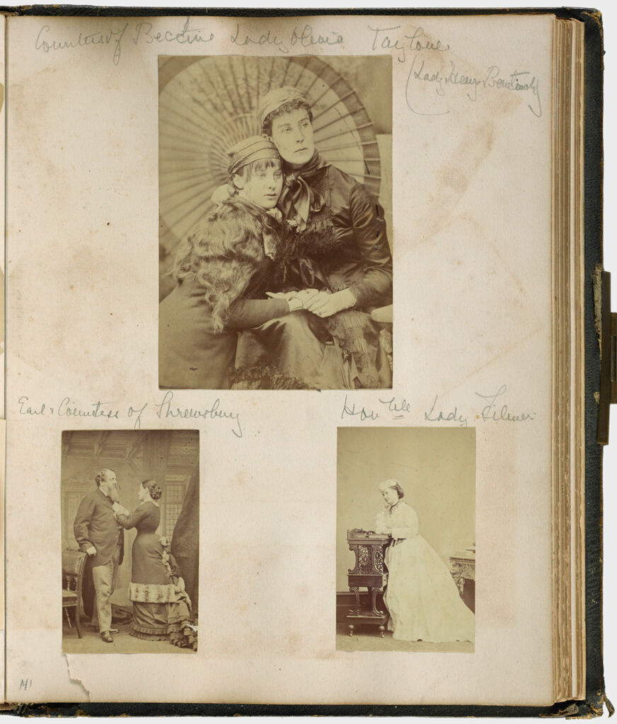 Untitled (Three Photographs, Clockwise From The Top, Countess Of Bective, Lady Olivia Taylour; Honorable Lady Filmer; Earl And Countess Of Shrewsbury; Verso: Sir Edmund Filmer, Bart.)