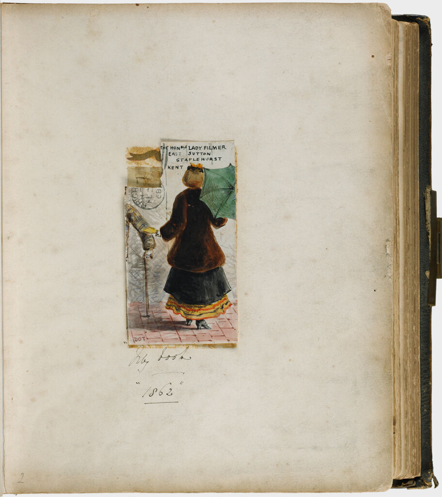 Untitled (Watercolor Drawing, Loose In Album, Once Glued Over An Albumen Silver Print Of Lady Mary Filmer (P1982.359.7B) Mounted To Page With Metallic Paint Decoration With Inscription)