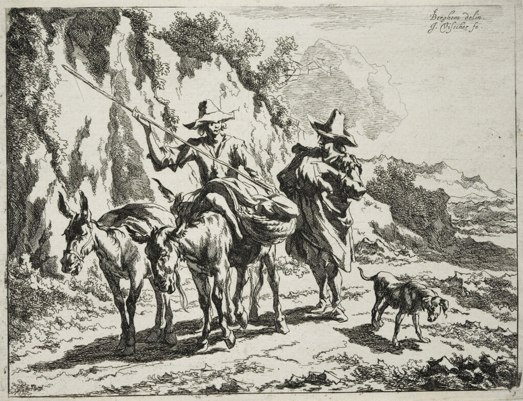 Herdsman Addressing A Young Herdsman Riding A Donkey