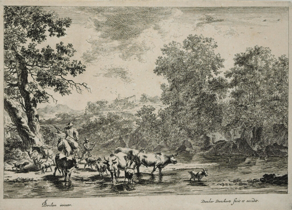 Peasant On Horseback And Various Animals
