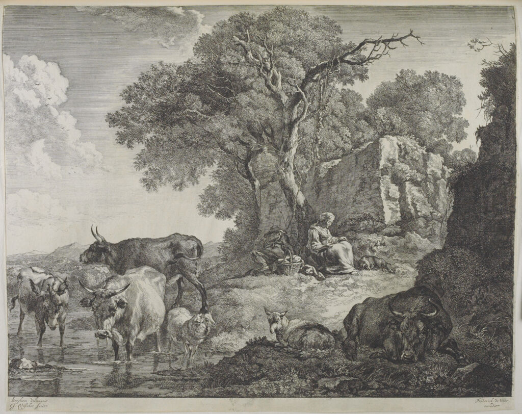 Sleeping Herdsman And Woman At The Foot Of A Tree