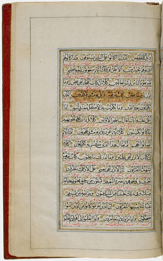 Folio 250 From A Manuscript Of The Qur'an: Sura 83: 1-31 (Recto), Sura 83: 31-36, Sura 84: 1-24 (Verso)