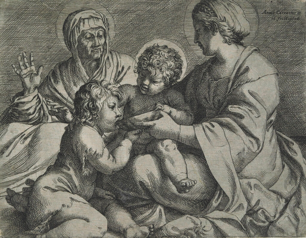 Madonna And Child With Saints Elizabeth And John The Baptist