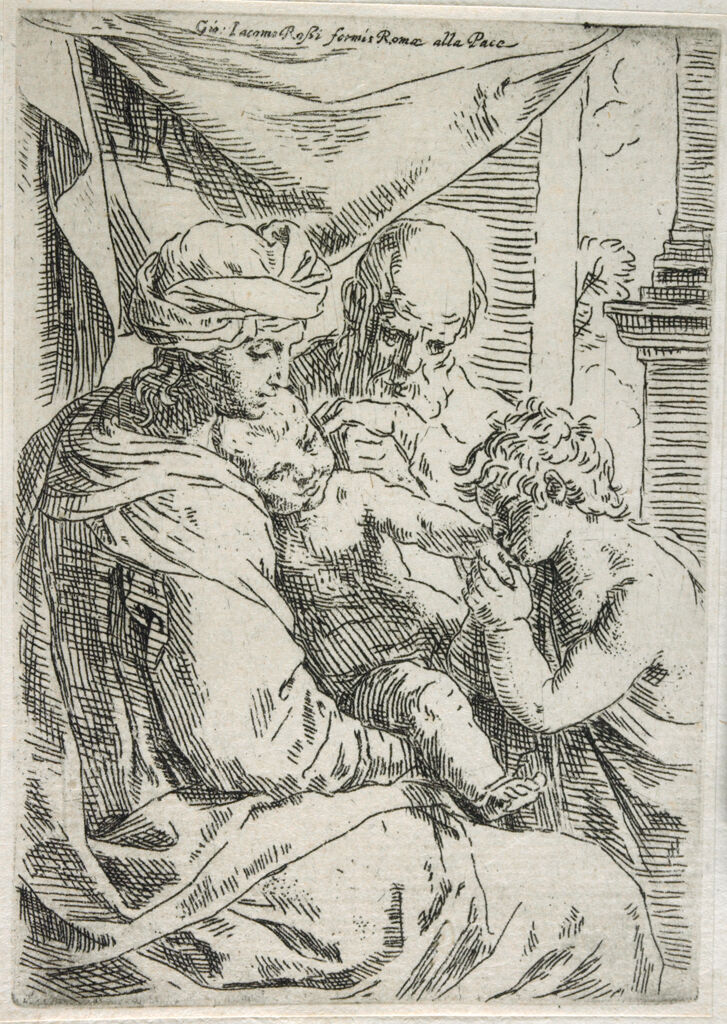 The Holy Family With Saint John The Baptist Kissing The Hand Of Christ