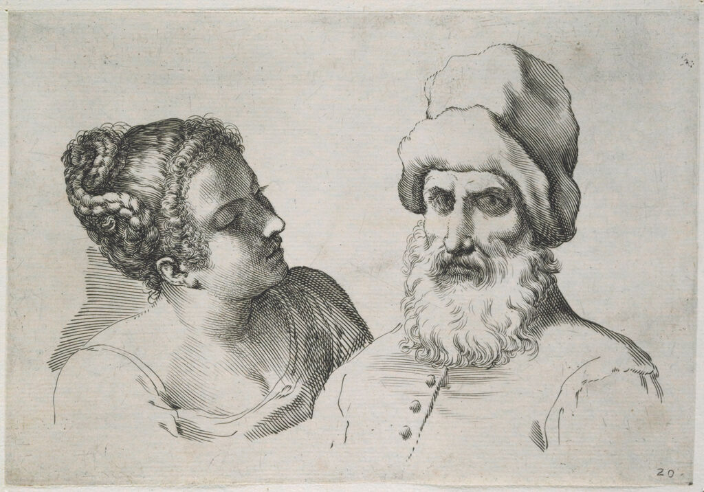 The Busts Of A Young Woman And An Old Man
