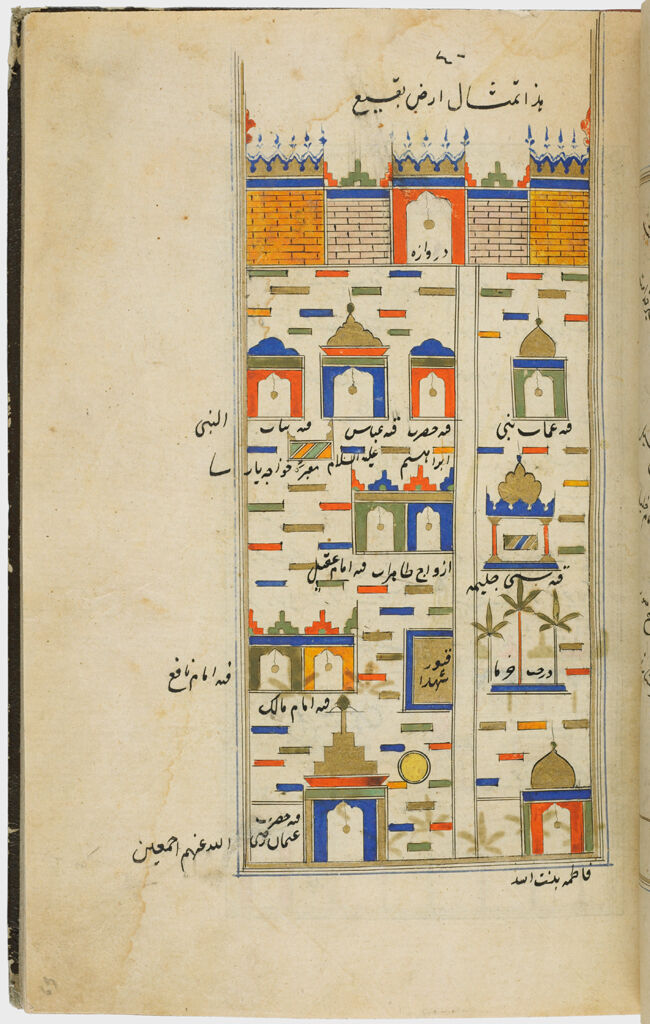 Cemetary (Recto), Painting Of Two Mosques (Verso), Folio 40 From A Manuscript Of A Majmu`a Of Persian Texts