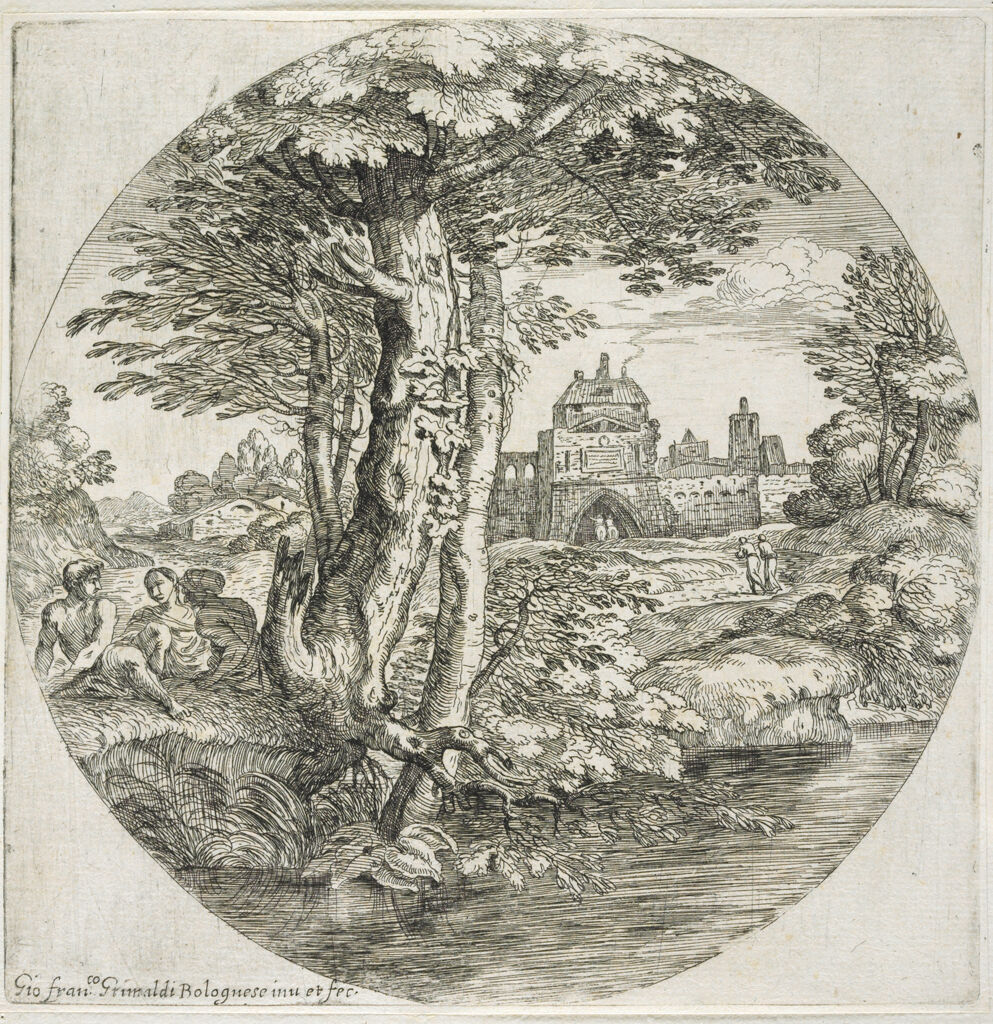 Landscape With Two Horsemen Entering A Small Fort