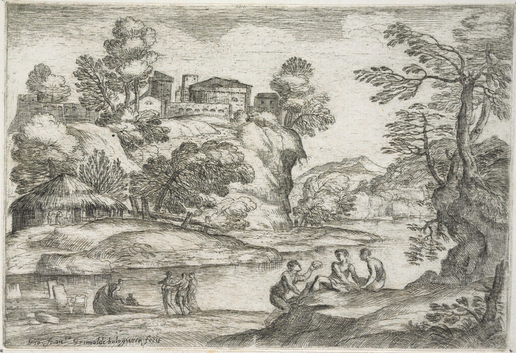 Landscape With Two Men Seated On A Hillock