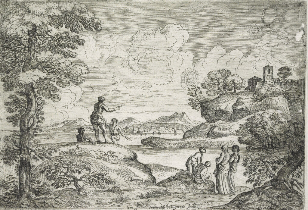 Landscape With Five Men And Two Women