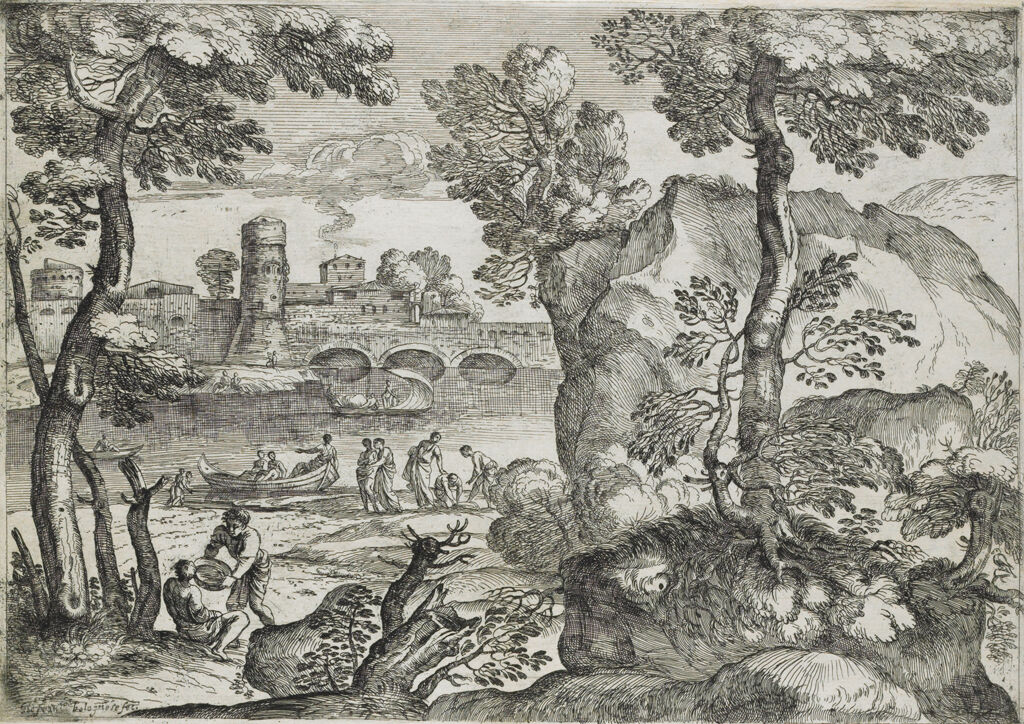 Landscape With Three Small Boats On A River