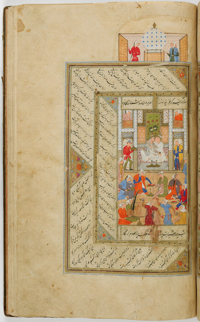The White Pavilion (Painting, Recto), Text (Verso), Illustrated Folio (219) From A Manuscript Of The Khamsa By Amir Khusraw Of Delhi (D. 1325)