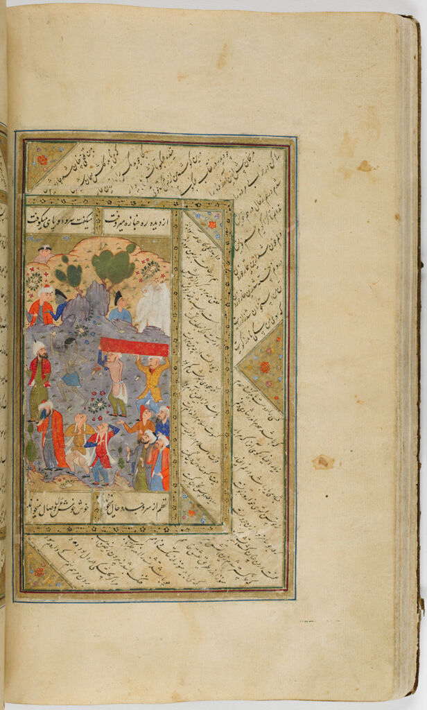 The Death Of Layla (Painting, Verso), Text (Recto), Illustrated Folio (88) From A Manuscript Of The Khamsa By Amir Khusraw Of Delhi (D. 1325)