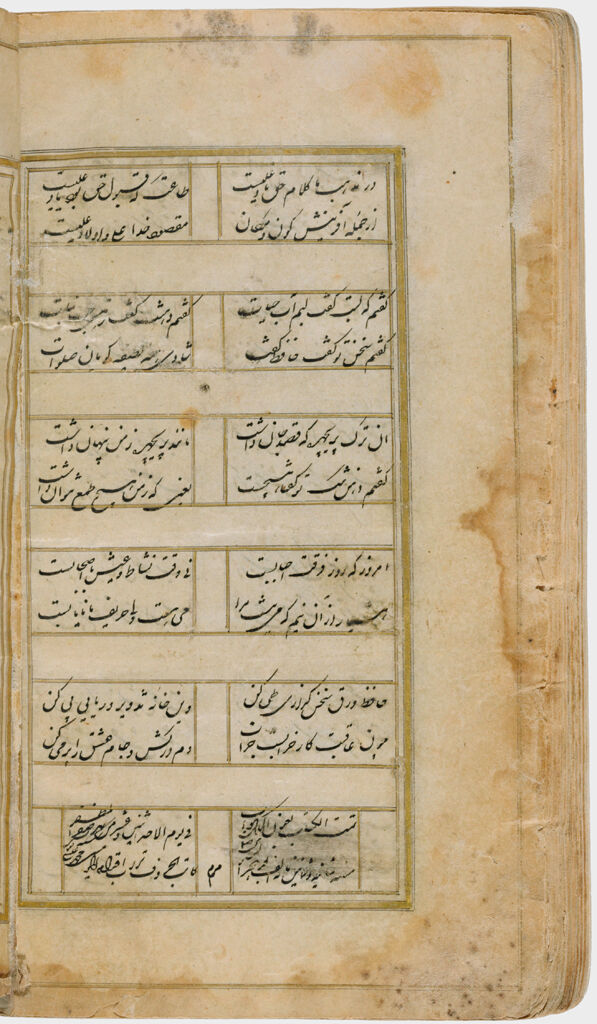Ruba`iyat (Recto And Verso), Colophon (Verso), Folio 164 From A Manuscript Of The Divan Of Hafiz With Two 19Th-Century Miniatures Added