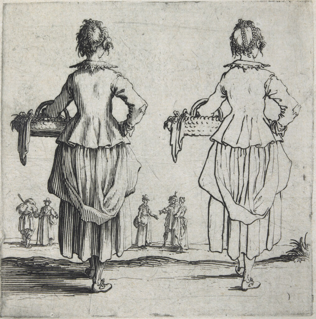 Peasant Woman With A Basket On Her Arm, Seen From The Back