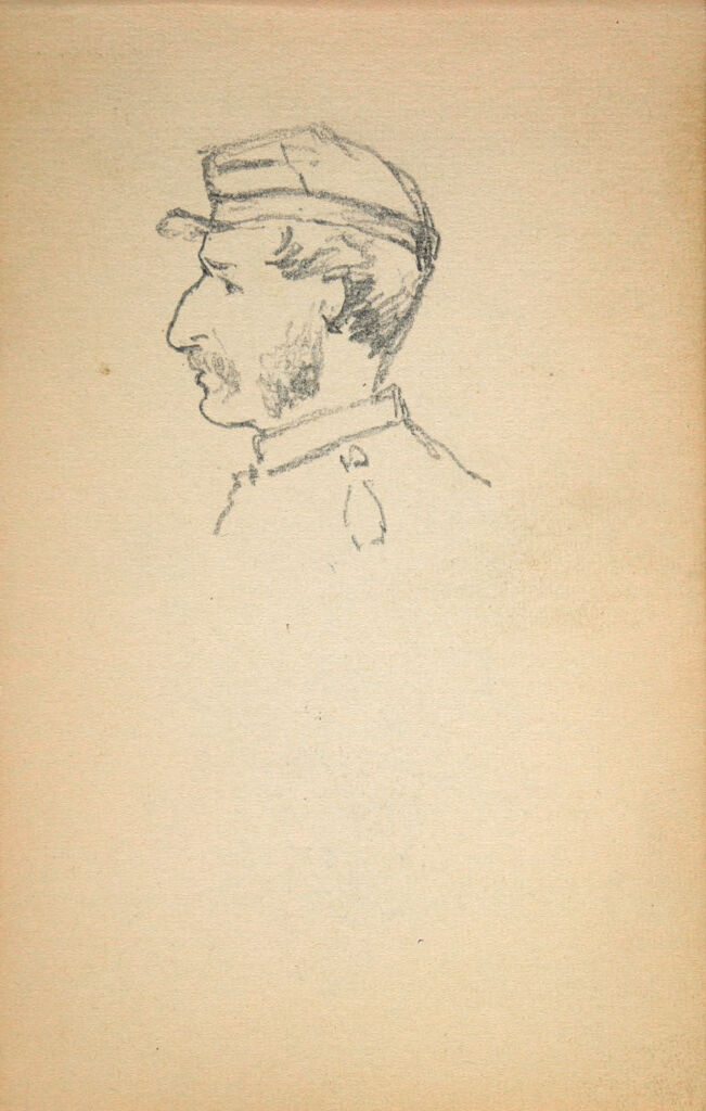 Profile Study Of A Soldier; Verso: Sketch Of A Man Working