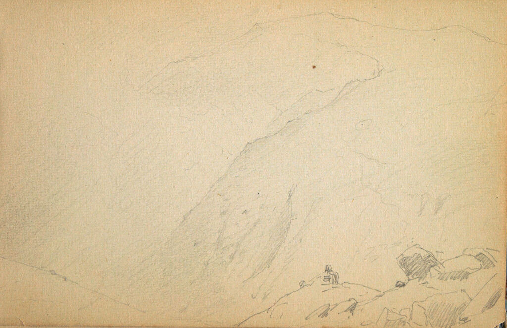 Partial Mountain Landscape; Verso: Old Man Of The Mountain