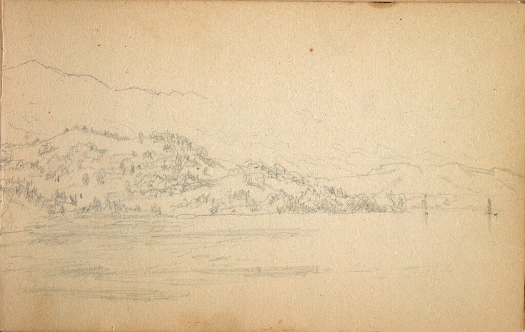 Compositional Studies Of South Bay And Mount Merino; Verso: Two Small Landscapes With Figures