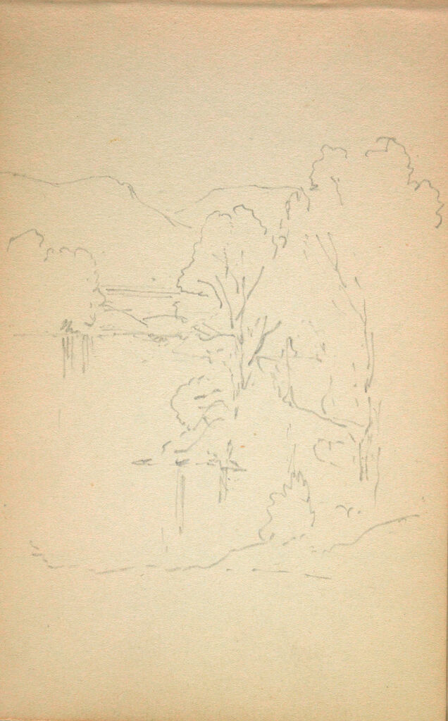 Sketchy Landscape With Trees; Verso: Small Landscape