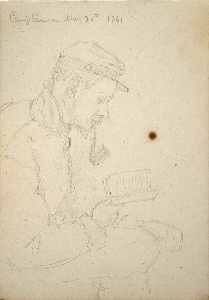 Soldier Reading; Verso: Encampment And Seated Soldiers
