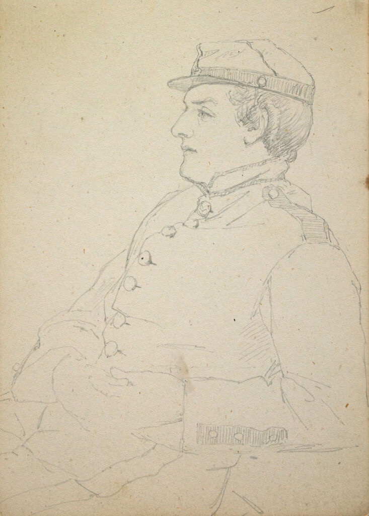 Study Of A Soldier In Profile; Verso: Study Of A Soldier Reading