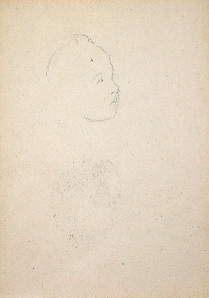 Blank Page; Verso: Slight Sketch Of A Baby's Head