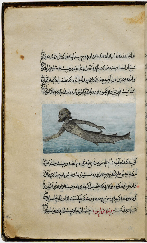 Merman (Painting, Recto), Anteater (Painting, Verso), Folio 26 From Illustrated Manuscript Of Tarjama-I Tarikh-I Yangi Dunya (Translation Of The History Of The New World)