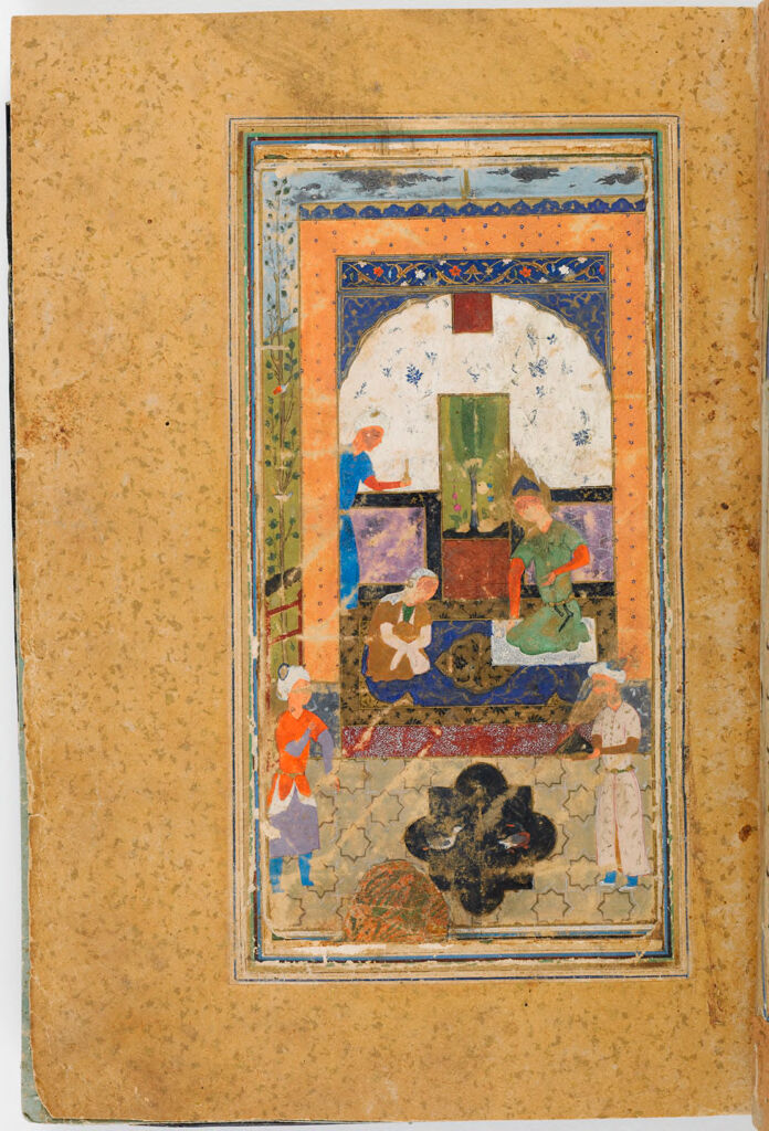 Yusuf Meets The Elderly Zulaykha (Painting, Recto), Text (Verso), Folio 4 From A Partial Manuscript Of Yusuf Va Zulaykha By Jami