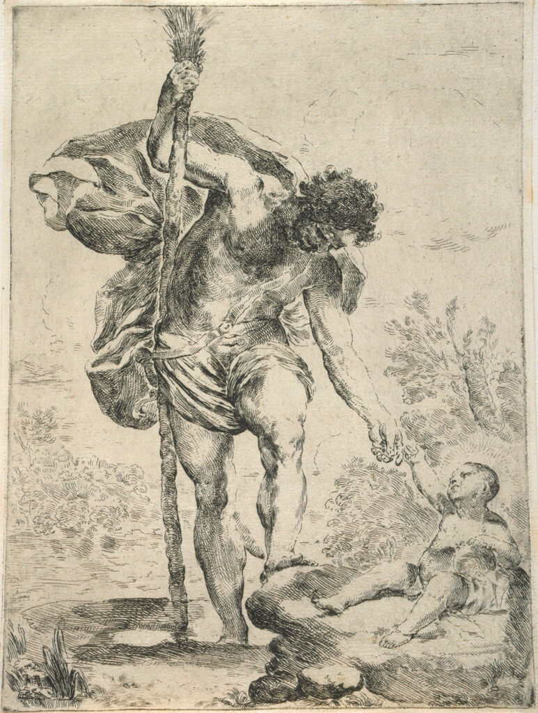 Saint Christopher Reaching Down For The Infant Christ